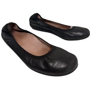 Abeo Tia Ballet Flats Women's 8.5 N Neutral Black Leather Arch Support Shoes EC